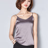 Women Summer Imitation Silk Tank Top Sleeveless Blouse Shirt Casual Loose Tops Sexy V-Neck Cami Female Vest Ladies Clothing