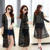 Women Summer Long Lace Kimono Cardigan Plus Size 3XL 2022 Long Sleeve Elegant Ladies Beach Blouse Shirts Transparent Femme Tops