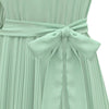 Women Summer Midi Dress Female Vintage Elegant Sleeveless Loose Casual Office Lady Dress  O-Neck Belt Pleated Dresses