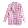 Women Summer Plaid Casual Skirt Suits 2-piece Sets 2022 ZA Loose Blazers Coats and Skirts Female Elegant Street Clothing