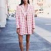 Women Summer Plaid Casual Skirt Suits 2-piece Sets 2022 ZA Loose Blazers Coats and Skirts Female Elegant Street Clothing