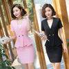 Women Summer Sets Elegant Pink Formal Uniforms Styles Blazers Suits With Skirt and Jackets Set For Ladies Office Work Wear W925