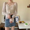Women Summer Sexy Stylish Drawstring Flare Long Sleeve Floral V Neck Top Blouse Women Summer tshirt