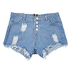 Women Summer Sexy Zipper in Back High Waist Denim Shorts Tassel Ripped Holes Jean Short Mini short taille haute