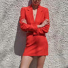 Women Summer Solid Skirt Suits 2-piece Sets 2022 ZA Short Blazers Coats and Skirts Female Elegant OL Party Clothing
