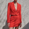 Women Summer Solid Skirt Suits 2-piece Sets 2022 ZA Short Blazers Coats and Skirts Female Elegant OL Party Clothing