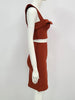Women Summer Style Sexy Sleeveless Ruffle Brown Split Backless Two Piece brown Bandage Set 2023 Celebrity Women's Set