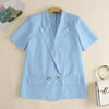 Women Summer Suit Oversized 2023 Solid Tops ZANZEA Casual Office Lady Loose Lapel Neck Tops Elegant Short Sleeve Blazer Outwears