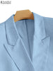 Women Summer Suit Oversized 2023 Solid Tops ZANZEA Casual Office Lady Loose Lapel Neck Tops Elegant Short Sleeve Blazer Outwears