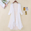 Women Summer Three Quarter Sleeve Open Front Ruffled Loose Shawl Cardigan Shrug Chiffon Cover Up for Party Evenigng Dress