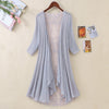Women Summer Three Quarter Sleeve Open Front Ruffled Loose Shawl Cardigan Shrug Chiffon Cover Up for Party Evenigng Dress