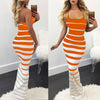 Women Summer dress Casual Maxi vestido de renda Long Dress Beach Stripped sleeveless dresses women Bodycon Party Maxi Dress