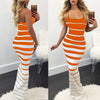 Women Summer dress Casual Maxi vestido de renda Long Dress Beach Stripped sleeveless dresses women Bodycon Party Maxi Dress