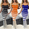 Women Summer dress Casual Maxi vestido de renda Long Dress Beach Stripped sleeveless dresses women Bodycon Party Maxi Dress