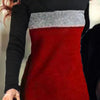Women Sweater Dress Color Block Basic Autumn 2022 Blouse Dresses O Neck Long Sleeve Tunic Waist Tight Mini Dress Party