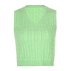 Women Sweater Vest Y2K Tank Top Vintage Cropped Vest Slim Sleeveless Sweater Female V Neck Solid Knit Jumper Streetwear