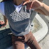 Women Sweater Vest Y2K Tank Top Vintage Cropped Vest Slim Sleeveless Sweater Female V Neck Solid Knit Jumper Streetwear