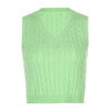 Women Sweater Vest Y2K Tank Top Vintage Cropped Vest Slim Sleeveless Sweater Female V Neck Solid Knit Jumper Streetwear