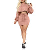 Women Sweatshirts Sport 2 Piece Set Tracksuits Sexy Casual Outfits Long Sleeve Short Hoodie Tops+Mini Skirts Streetwear