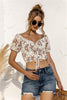 Women T-shirts Sexy Club Female Crop Tops Short Sleeve Off Shoulder Flower Print T-shirt Summer Sleeveless Basic Tees