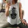 Women Tank O-Neck Pineapple Sunglasses Printed Casual Sleeveless Tops Cropped Top Summer 2022 Girls Soft Casual Loose Femme