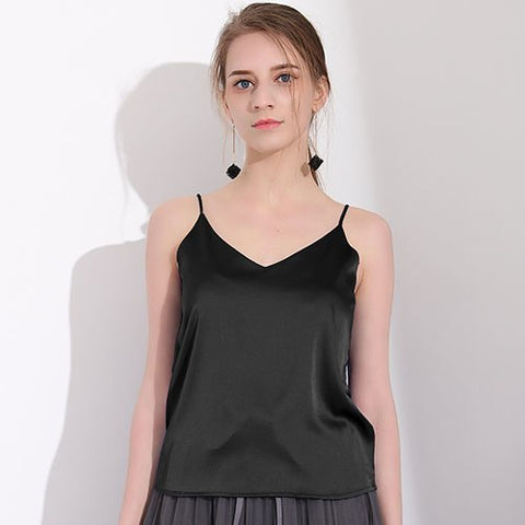 Women Tank Top Camisole Tank Summer Loose Tops Halter Top Sleeveless Silk Top Women Elastic Camiseta Tirantes Mujer GAREMAY