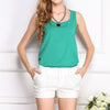 Women Tank Tops 2022 Women O-Neck Sleeveless Pure Color Vest Chiffon Tops Shirt Summer Vest Drop shipping