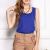 Women Tank Tops 2022 Women O-Neck Sleeveless Pure Color Vest Chiffon Tops Shirt Summer Vest Drop shipping