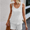 Women Tassel Tracksuit Two Piece Set Casual Solid Sleeveless Top Shorts Suit Summer O-Neck Slim Women Outfits Set Loungewear