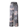 Women Thin Wide Leg Pants Floral Printed Pattern Loose Spring Summer
