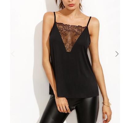Women Tops Sexy Vest Summer Fem Lace Patchwork Spaghetti Strap Camisoles Tanks Top