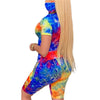 Women Tracksuits 2 Piece Set Summer Print Short Sleeve Crop Top Pants Ladies Casual Suit Jogging Outfit Clubwear Matching Sets