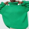 Women Turtleneck Sweater Casual Green Long Sleeve Knitted Pullover Sweaters Female Autumn Winter Elegant Loose Ladies Jumper