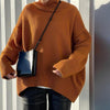 Women Turtleneck Sweater Winter Loose Knitted Sweater Solid Casual Oversized Pullovers Warm Jumper Long Sleeved Sweater Pull
