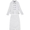 Women Tweed Blazer and Skirt Set Business Womens Autumn Winter 2 Piece Short Skirt Suit Formal Pencil Skirts Suits Office Lady