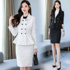 Women Tweed Blazer and Skirt Set Business Womens Autumn Winter 2 Piece Short Skirt Suit Formal Pencil Skirts Suits Office Lady