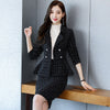 Women Tweed Blazer and Skirt Set Business Womens Autumn Winter 2 Piece Short Skirt Suit Formal Pencil Skirts Suits Office Lady