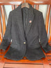 Women Tweed Business Blazer Coat 2022 Ladies Long Sleeve Back Slit Jacket Suit Heart Decoration Single Buton Outwear Top