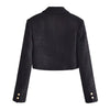 Women Tweed Cropped Blazer Office Coat Vintage Suit Female Outerwear Chic Crop Jacket Veste Femme Za Woman 2023 TRAF Fashion