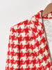 Women Tweed Houndstooth Coat 2023 Spring Ladies Notched Long Sleeve Single-Breasted Outwear Top Female Fsahion Coats