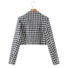 Women Two Piece Skirt Sets Casual Plaid Plaid Blazer Skirt Sets Short Jacket Mini Skirt Outfit For Autumn Office