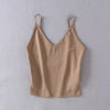 Women V Neck Crop Cami Tops with Deep Spoon Back