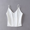 Women V Neck Crop Cami Tops with Deep Spoon Back