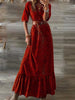 Women V Neck Maxi Long Ruffles Dress Casual Ladies Summer Beach Holiday Floral Printed Long Dress Short Sleeve Dress Mujer 2023
