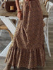 Women V Neck Maxi Long Ruffles Dress Casual Ladies Summer Beach Holiday Floral Printed Long Dress Short Sleeve Dress Mujer 2023