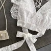 Women V-neck Hollow Ruffles Blouse Big Halter High Waist Mini OL Pleated Tank Shirt Backless Lace Up Crop Tops Sleeveless Blusas