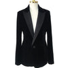 Women Velvet Blazer Coat Tops Black Jackets Autumn office lady Elegant small suit