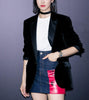 Women Velvet Blazer Coat Tops Black Jackets Autumn office lady Elegant small suit