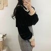 Women Velvet Lace Blouse Shirts Retro Lace Lolita Tops Peter Pan Collar Sweet Chic Vintage Casual All-Match Stylish Blouses