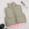 Women Vests Warm Sleeveless Parkas Waistcoats Women Casual High Collar Down Vest Jacket Female Outerwear Short Cotton Top